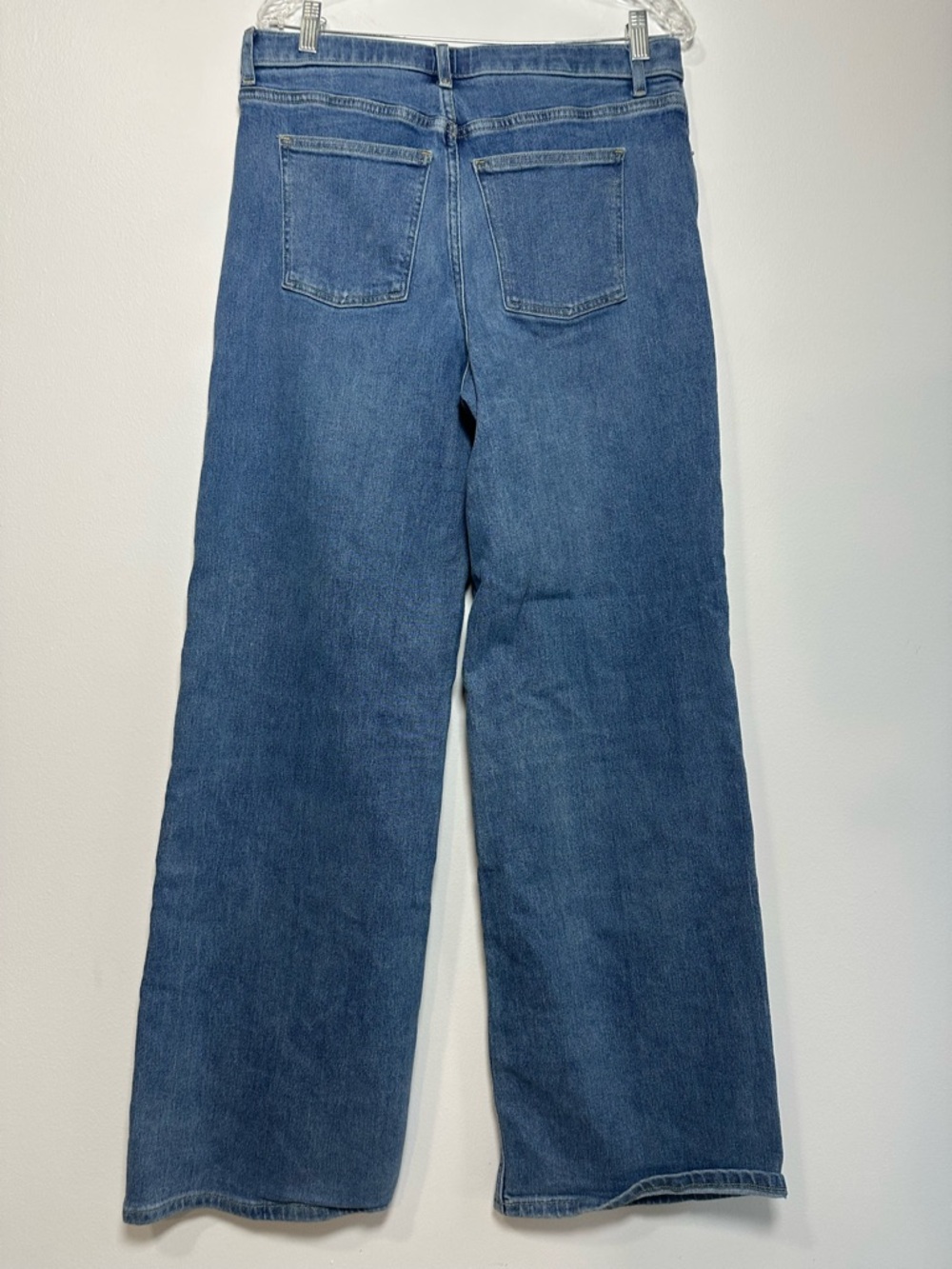 SPANX Blue Wide-Leg Jeans — Classic Indigo Stretch Size Large Tall - Picture 2 of 5